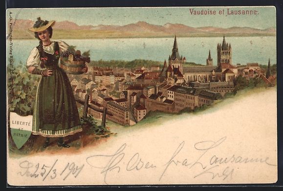 Cartes postales: Litho Lausanne, Teilansicht, Vaudoise – D'occasion à Berlin par bartko-reher