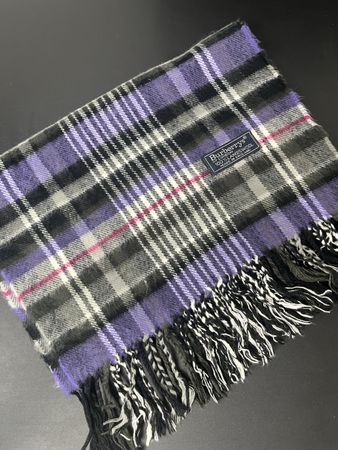 Écharpe Burberry Laine à carreaux violet