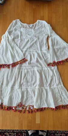 Sommerliches Tunika Kleid, 100%  Baumwolle, Gr. S/M