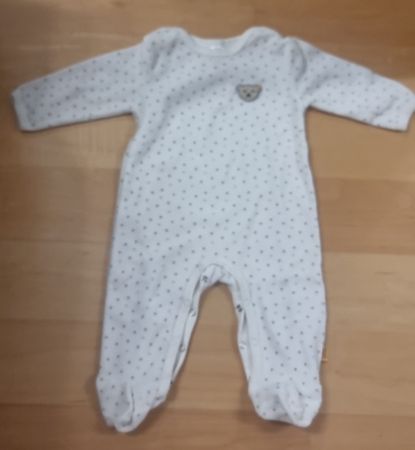 Baby Strampler Steiff Punkte Weiss Grösse 62 guter Zustand