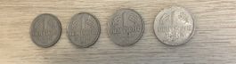 4x 1 Deutsche Mark Münzen (Jahrgänge 1950, 1954, 1968, 1977)