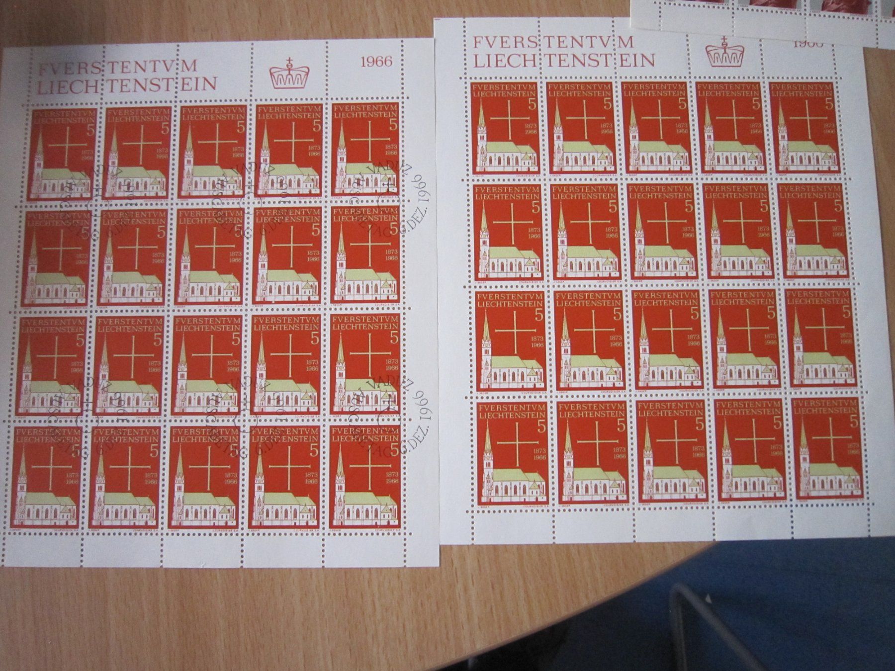 Alle Briefmarken: 1966 Blöcke postfrisch und ET Lichtenstein – Gebraucht aus Giubiasco von sal_9j6w 3