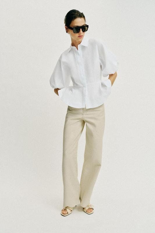 Zara Camicette: ZARA Peplum Bluse Hemdbluse Hemd  Baumwolle Gr.38 – Nuovo (secondo la descrizione) da Rotkreuz venduto da ILURENA 7