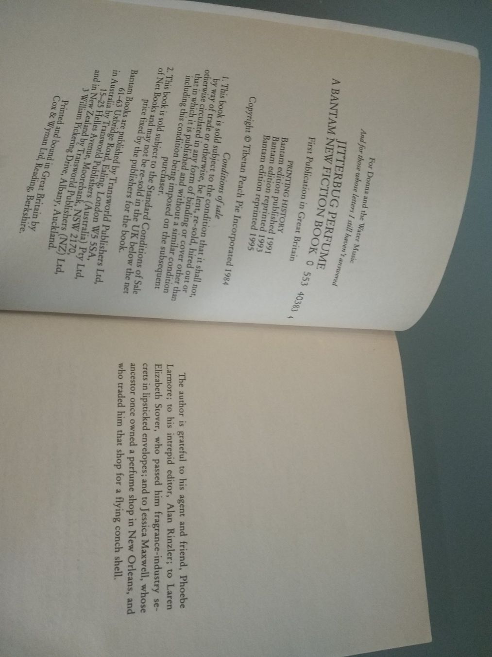 Bücher: Jitterbug Perfume Tom Robbins – Neu (gemäss Beschreibung) aus Bäch SZ von Swissy46 7