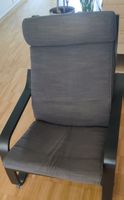 Sessel dunkelgrau Holzgestell