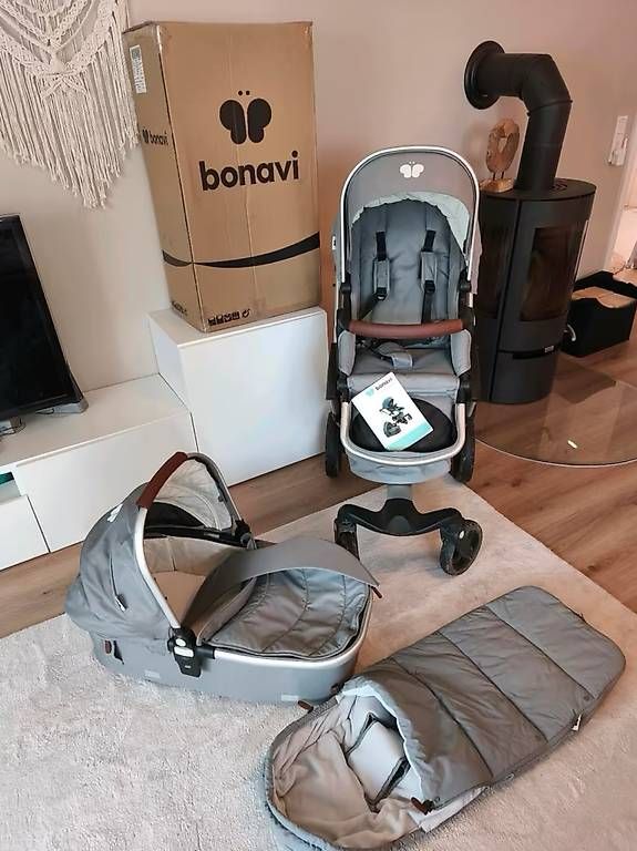 Carrozzine: Bonavi 2.0 Melange Grey Kinderwagen – Usato da Knonau venduto da Fam_Dling
