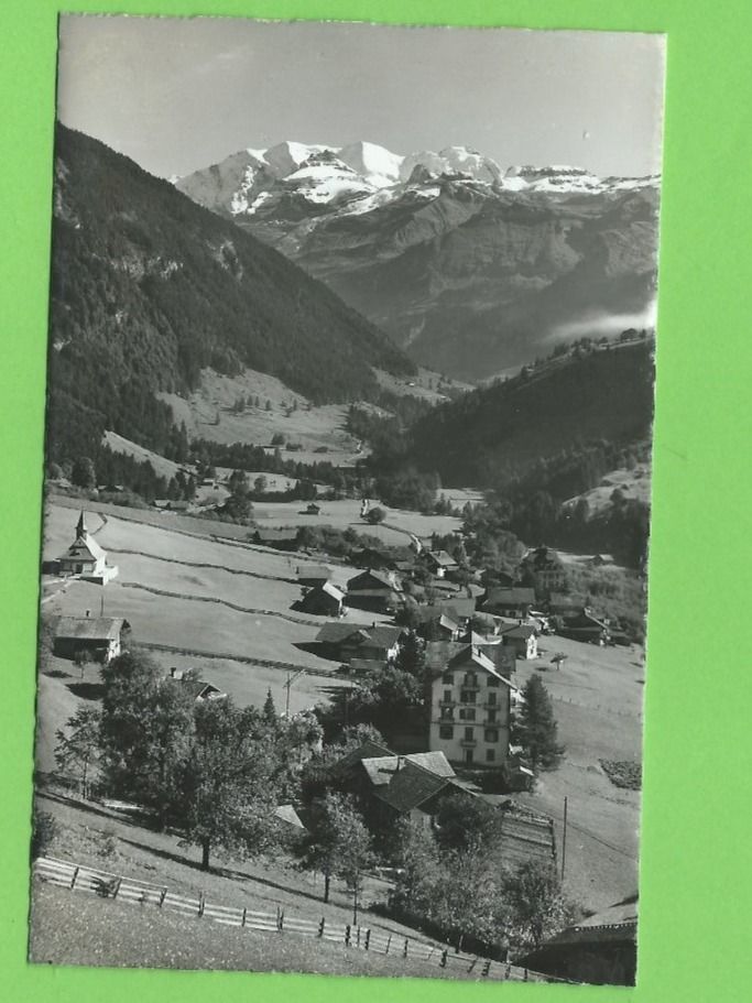 Cartoline postali: Dorf & Kappelle Kiental mit Blümlisalpgruppe – Nuovo (secondo la descrizione) da Zürich venduto da t24_de