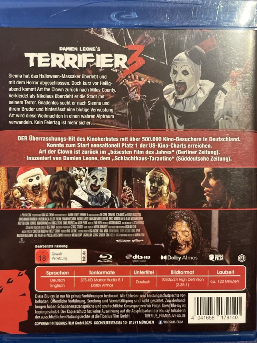 Tutti i DVDs: Terrifier 3  (2024) – Nuovo (secondo la descrizione) da Waldenburg venduto da Gonzo8 1