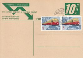 1962 Postkarte TEE-Zug, SBB, jedes mal Postleitzahl