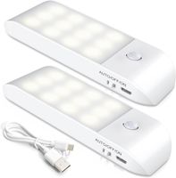 Nachtlicht mit Bewegungsmelder, [2 Stück] Aufladbar USB