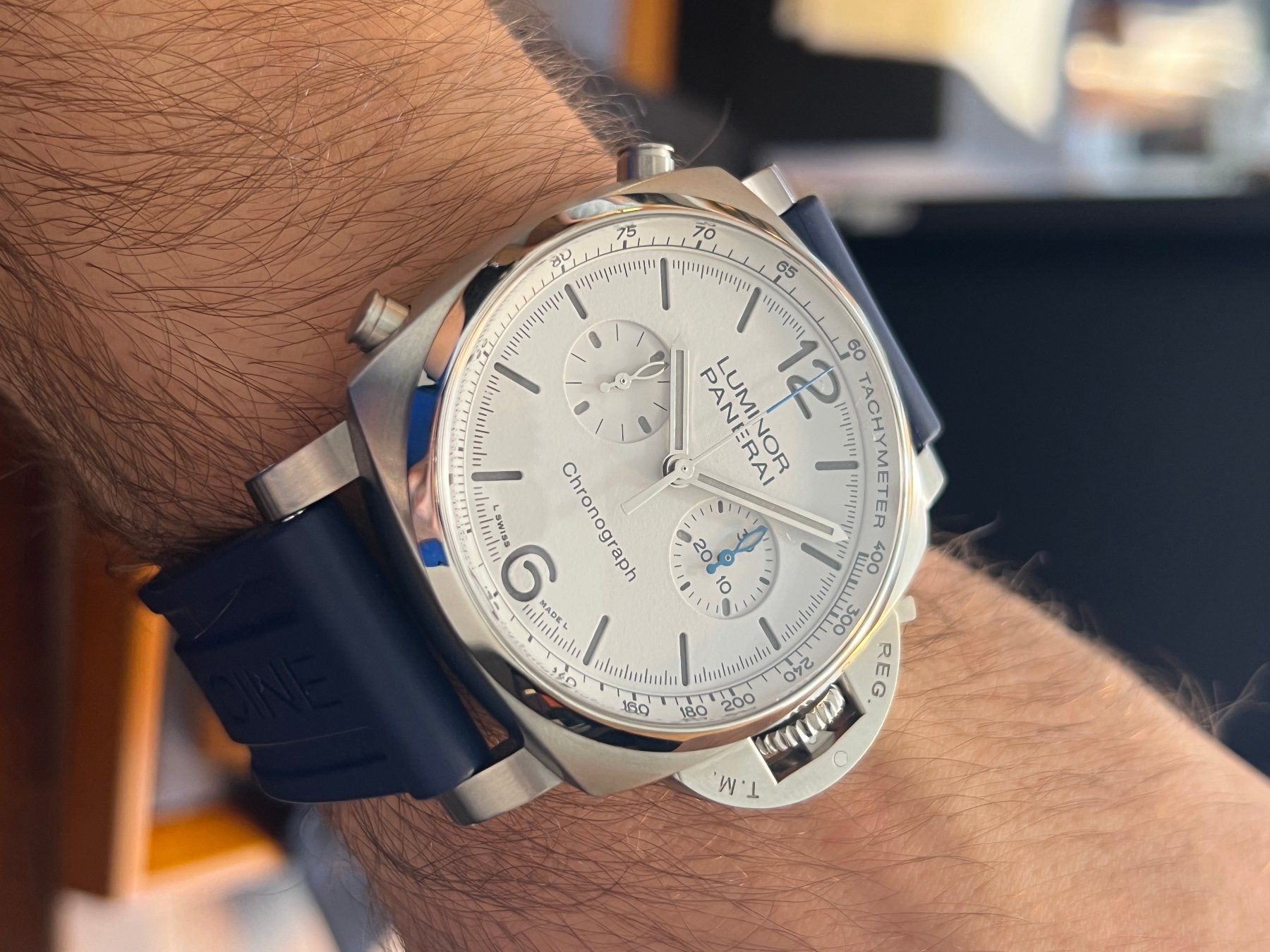 Panerai Orologi: Panerai Luminor Chronograph Full Set PAM01218 – Usato da Carouge GE venduto da Watchaser 3