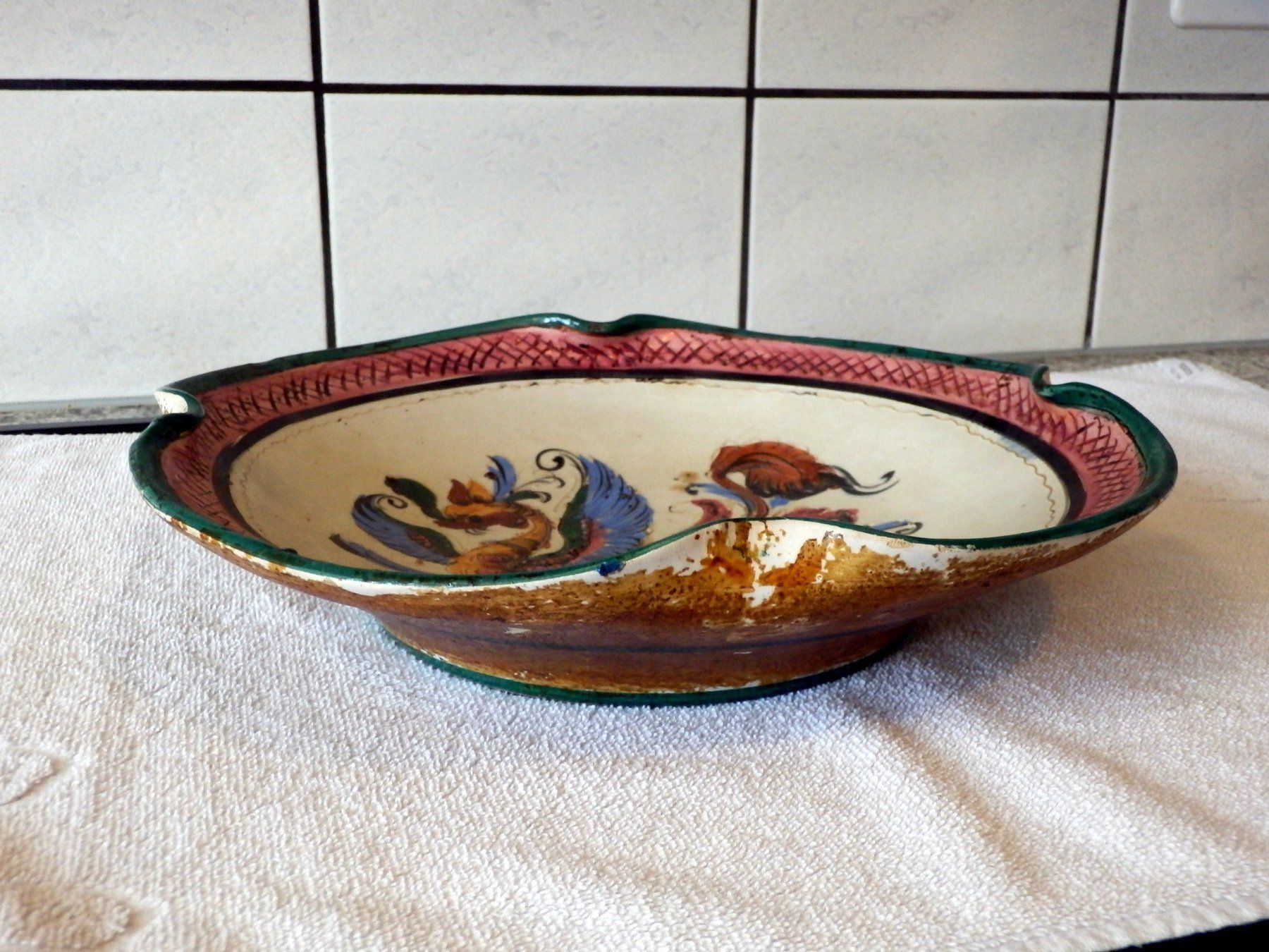 Schalen: Schale, Früchteschale handbemalt, sig. – Gebraucht aus Ueberstorf von dinbau 1
