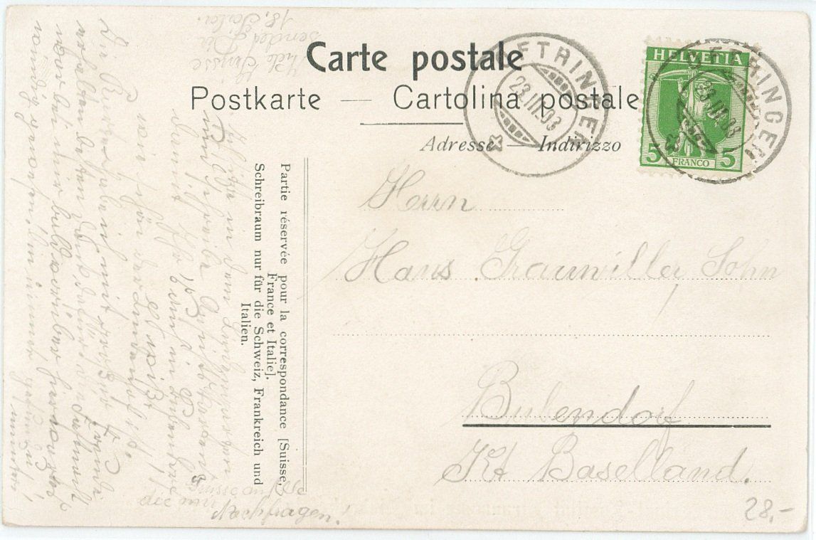 Cartoline postali: AG 297 Privat-Institut Straumann Oftringen 1903 – Usato da Fribourg venduto da philafri 1
