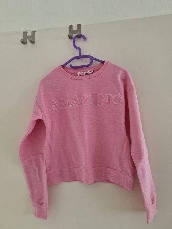 Mädchen Sweatshirt Gr. 140 rosa "AMAZING" - NEU