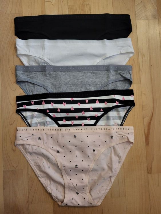 Victoria's Secret 5er Slip High LegBrief Panty Gr. M Schwarz Kaufen