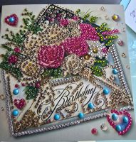 Diamond Painting gepaintet Geburtstagskarte