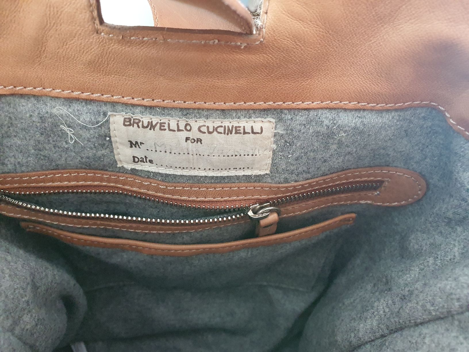 Brunello Cucinelli Rucksäcke: Brunello Cucinelli backpack light brown leather – Gebraucht aus Genève von gvokiii 5