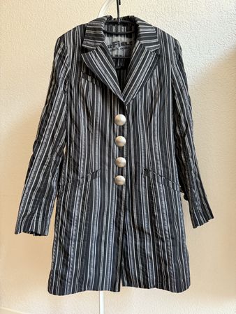 Long blazer noir/argenté rayé Airfield, t.36/S