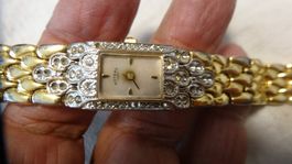 ROTARY  DAMEN UHR MT VIEL STEINS.QUARTZ.LÄÜFT--15X15MM
