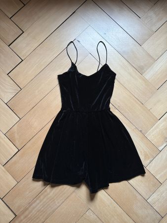 Jumpsuit schwarz gliternd XS