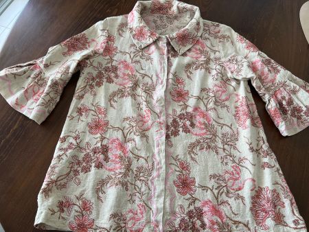 Couture - Leinenjacke mit Blumenstickerei, Gr. 42