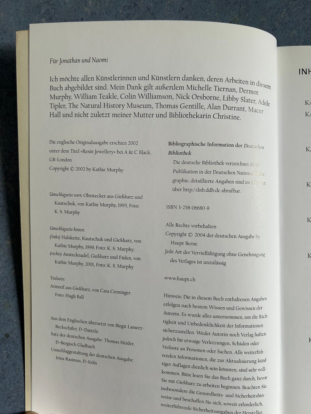 Bücher: Schmuck aus Giessharz, 2004, Haupt – Gebraucht aus Köniz von bumbul 1