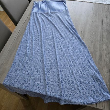 Trägerloses Kleid, Gr. 40/42, leicht, blau-weiss gemustert