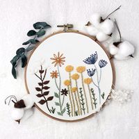 Bastelset Blumen Blumenwiese Stickerei Kit Set Sticken DIY