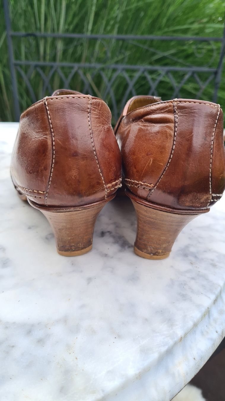 Scarpe da donna: Elegante braune Lederschuhe, Grösse 39. – Usato da Dussnang venduto da Mak13 1