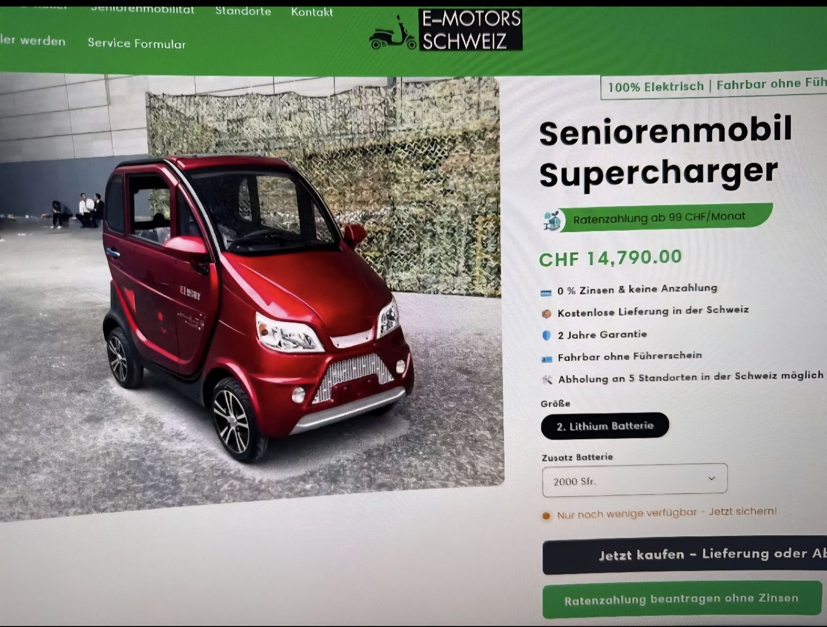 Veicoli elettrici: Seniorenmobil Superchager – Usato da Liebefeld venduto da ava_wjd9 9