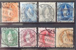 1891–1906: Hélvétie debout, 8 timbres O