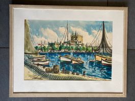 Gemälde Aquarell signiert