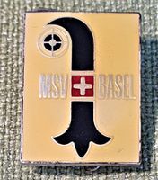 N743 - Brosche Curling MSV Basel Schweiz Baslerstab