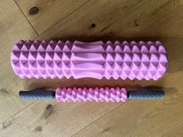 Massage Set Rolle pink Fitness Faszienrolle