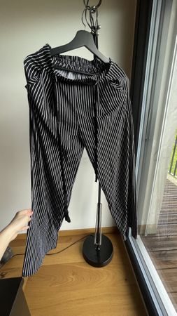 Striped wide-leg pants, size S