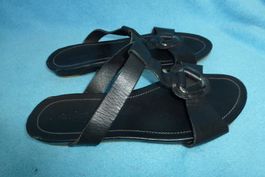 VAN DER LAAN SANDALEN SCHWARZ SOHLE LÄNGE 25,5 CM LEDER