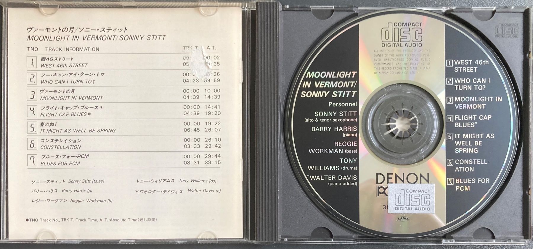 CDs: SONNY STITT - MOONLIGHT IN VERMONT – D'occasion à Poliez-Pittet par Newtown-Records 2