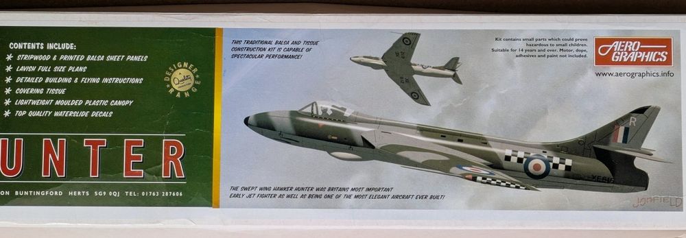Aero Graphics Hawker Hunter EDF Balsa Holzmodell-Bausatz (Neu und ...