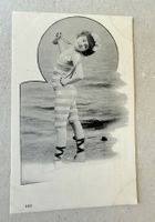 🟡antike Postkarte um 1900 Mädchen mit Badeanzug - Rarität !