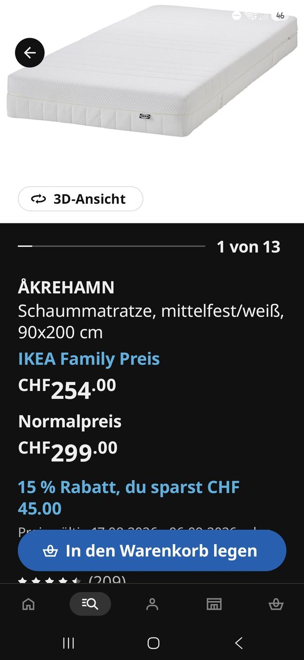 Ikea Materassi: IKEA Matratze Akrehamn mittelfest – Nuovo (secondo la descrizione) da Emmenbrücke venduto da Mogeli0 4
