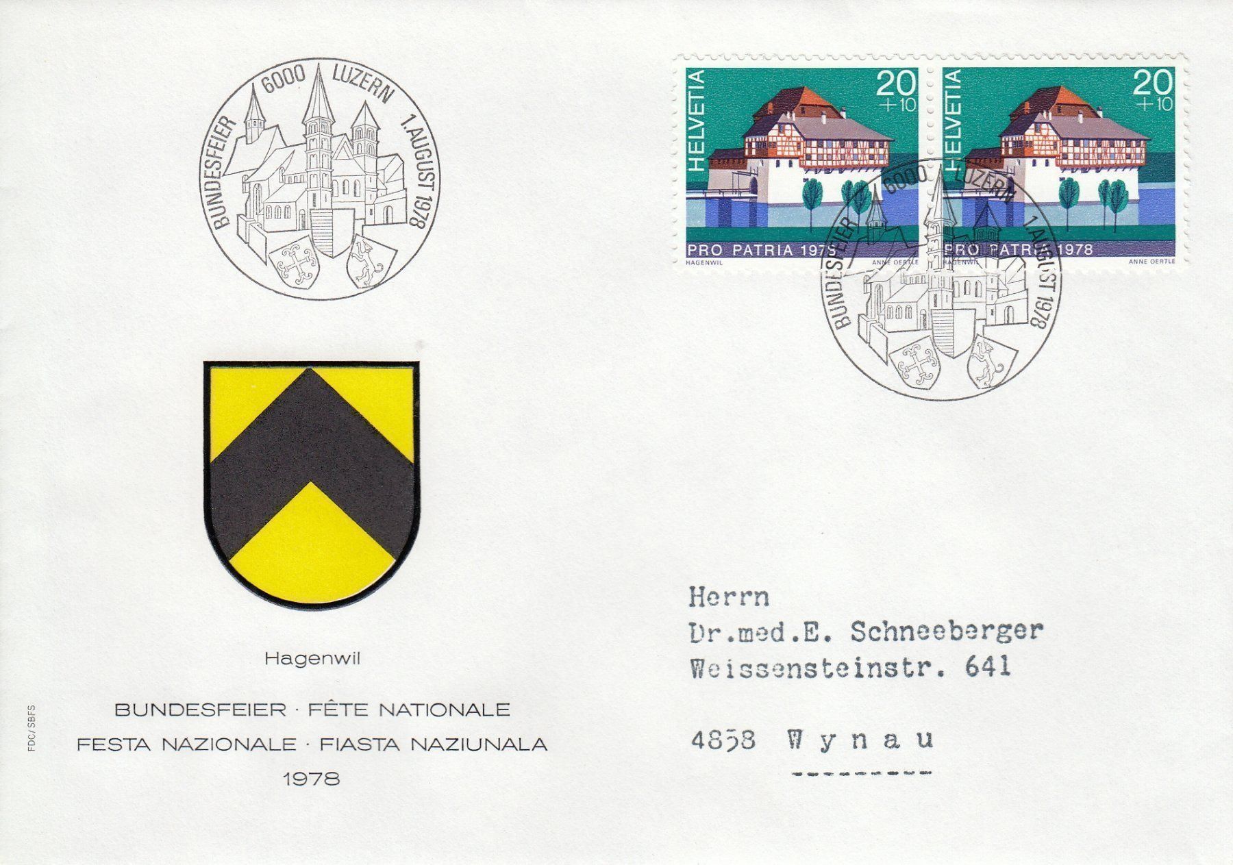 Tutti i francobolli: 1978 Bundesfeier Luzern Pro Patria – Usato da Spreitenbach venduto da Mustang_1105