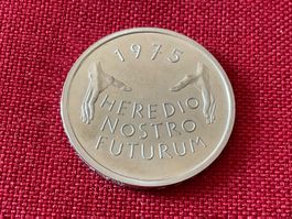 Schweizer Münze 5 Franken 1975 - „Heredio Nostro Futurum“