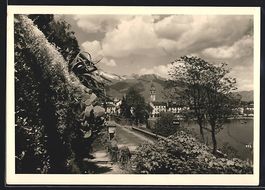 AK Ascona, Panorama mit Bergen, 1940