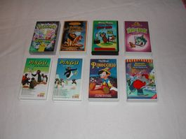 Acht gebrauchte VHS Spielfilme für Kinder
