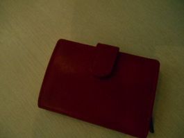 Kreditkarten Portemonnaie Card Wallet Leder rot