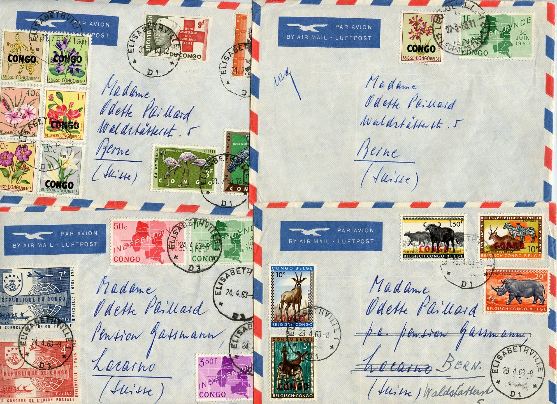 Tutti i francobolli: 10 Bedarfsbriefe Belgisch-Kongo – Usato da Steffisburg venduto da Sorbas 1
