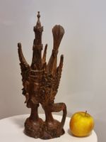 Vintage Bali Rama & Sita Holzskulptur handgeschnitzt 31 cm
