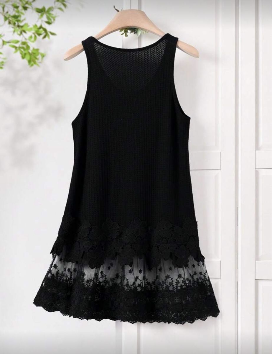 Tops: 😍Sommer / Longtop, Schwarz mit Spitze  Gr. L😍 – Gebraucht aus Steffisburg von ruco02