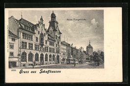 Schaffhausen, Neus Postgebäude mit Strs