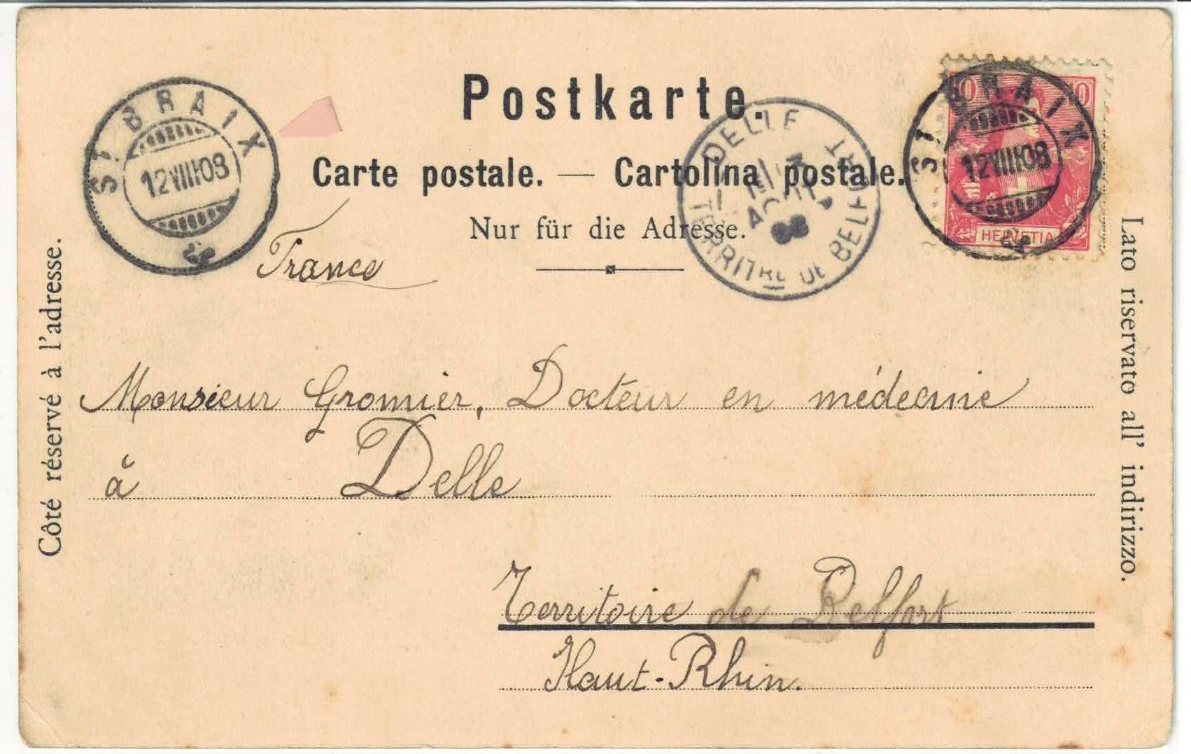 Cartoline postali: St. Brais - Vue generale, Hotel du Soleil – Usato da Ettingen venduto da Kartenplanet 1